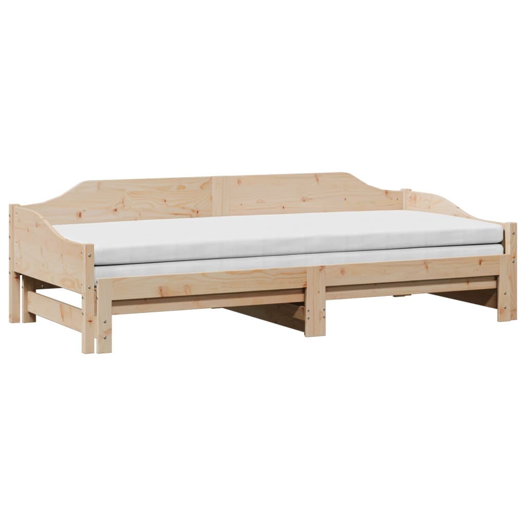 Lit de repos extensible 90x200 cm en pin massif