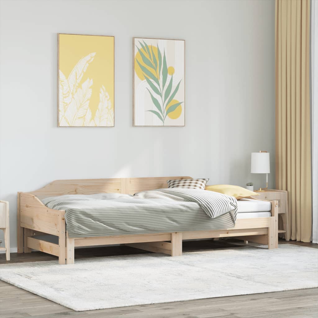 Lit de repos extensible 90x200 cm en pin massif