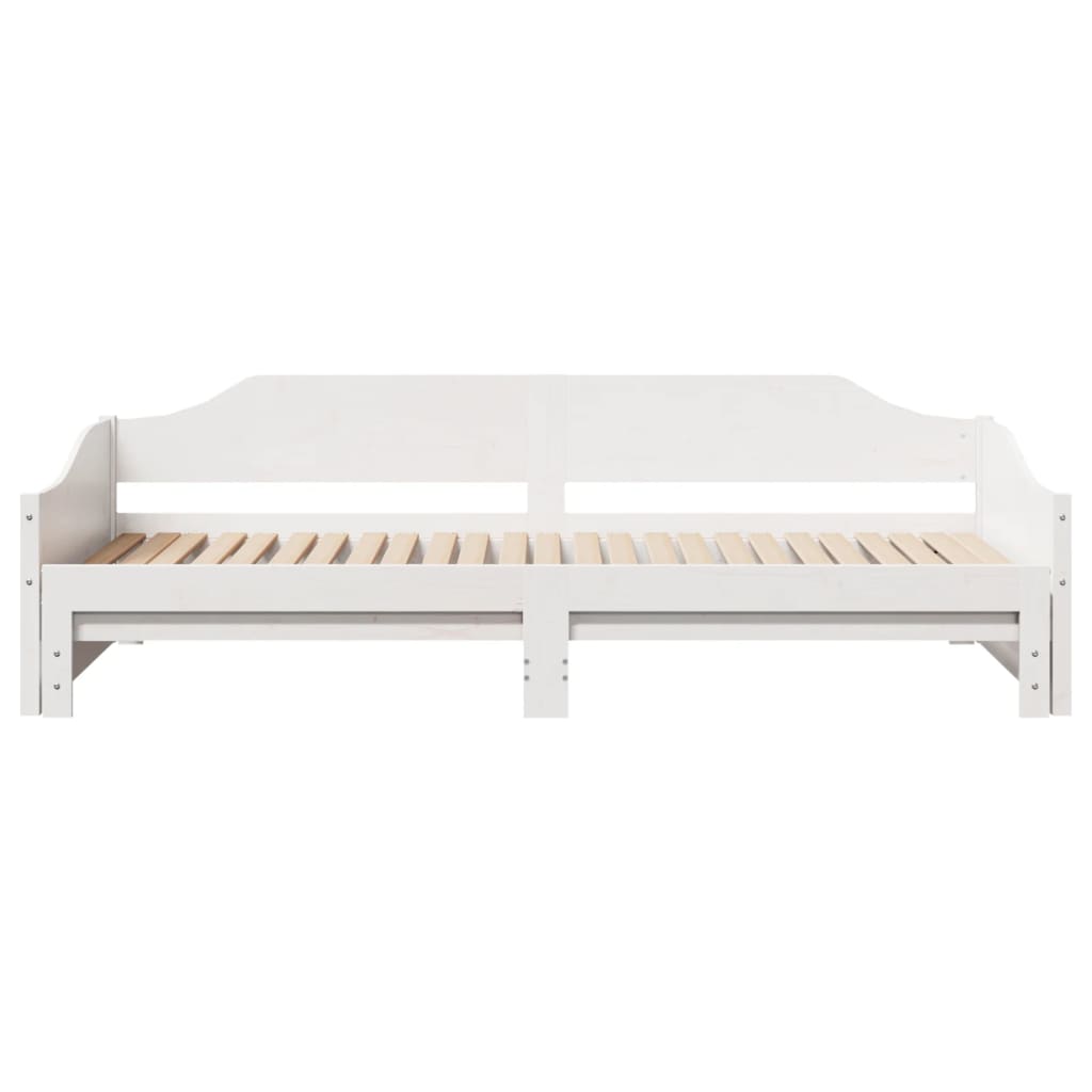 Lit de repos extensible blanc 90x190 cm en pin massif