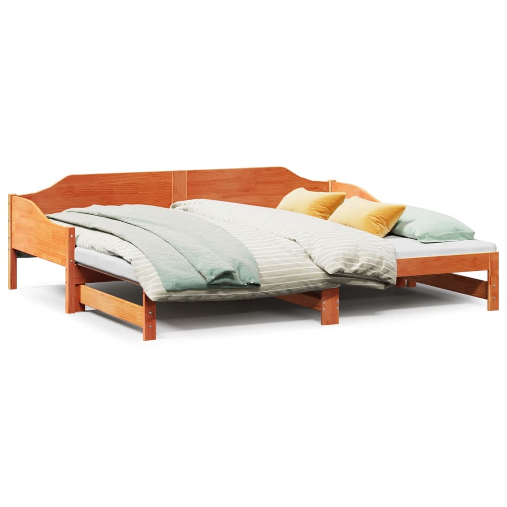 Lit de repos extensible sans matelas 90x190 cm en bois massif