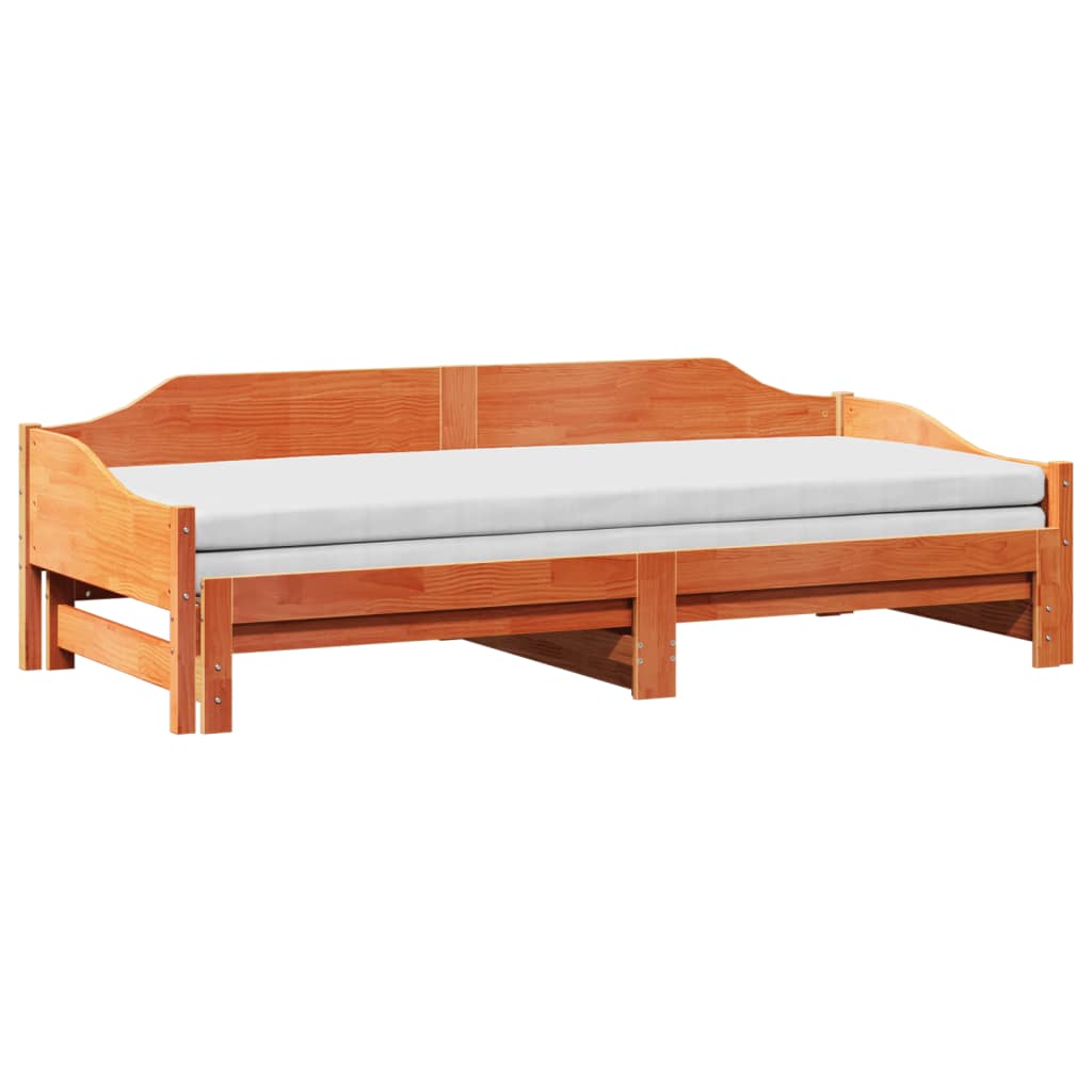 Lit de repos extensible sans matelas 90x190 cm en bois massif