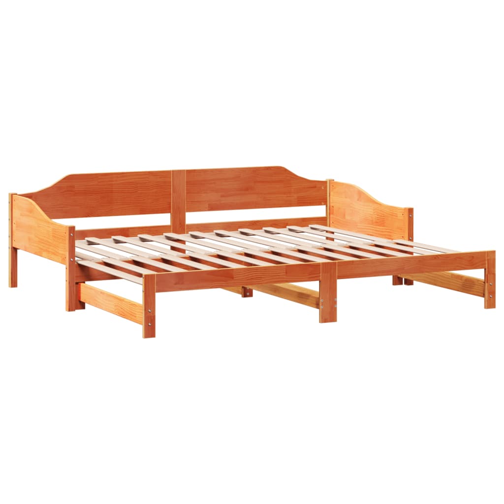 Lit de repos extensible sans matelas 90x190 cm en bois massif