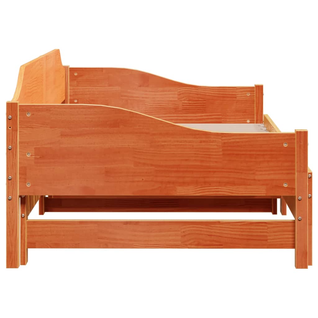 Lit de repos extensible sans matelas 90x190 cm en bois massif