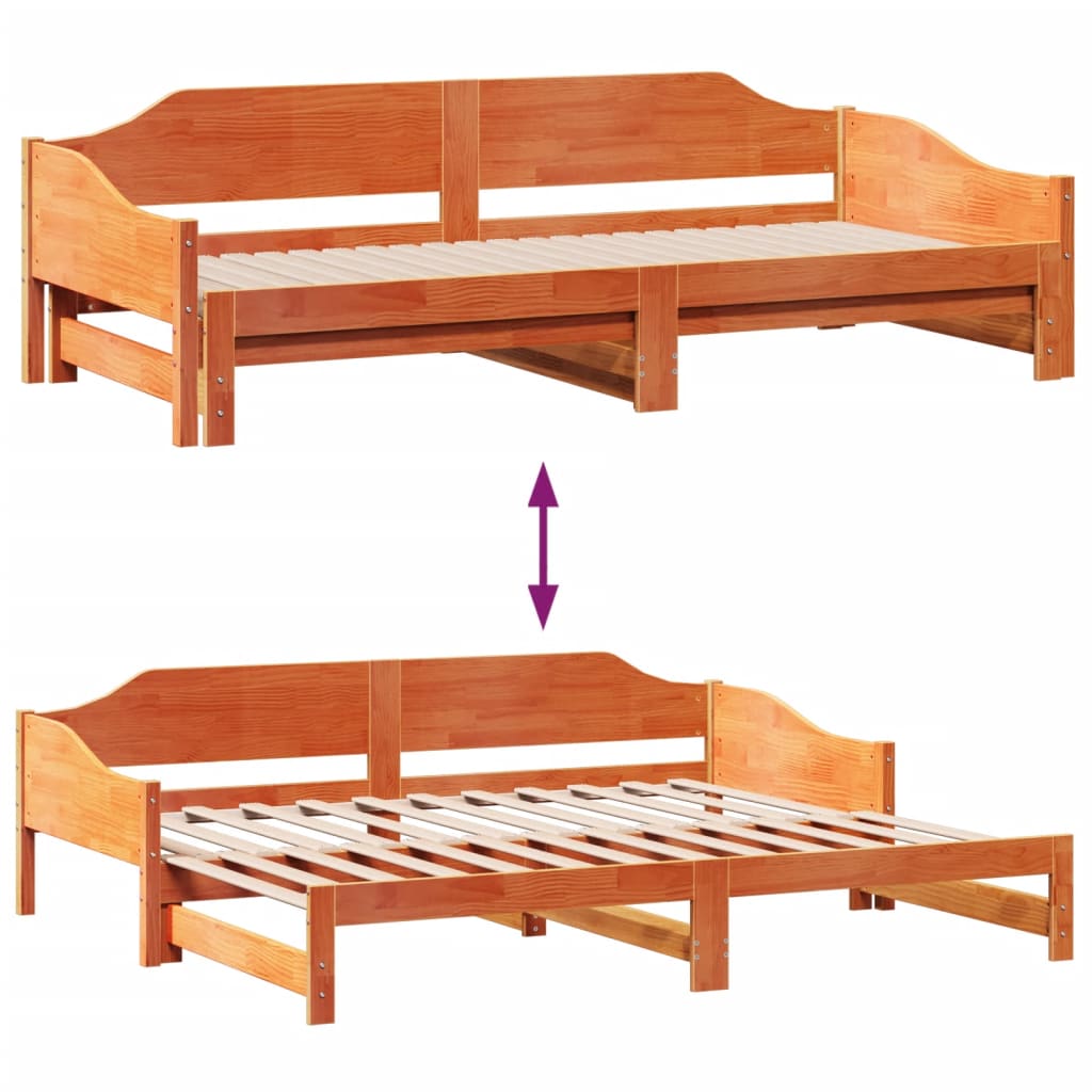 Lit de repos extensible sans matelas 90x190 cm en bois massif