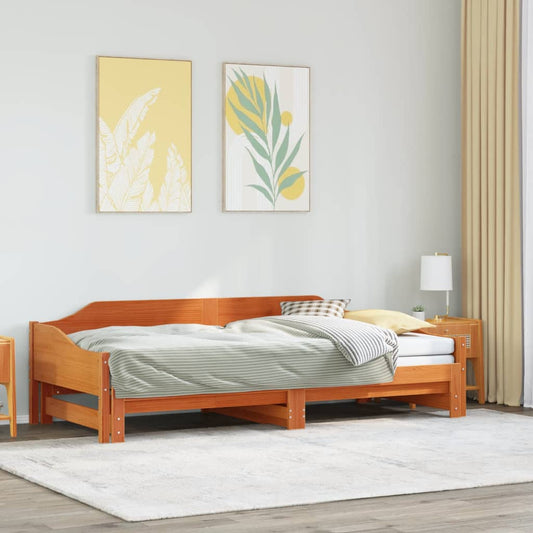 Lit de repos extensible sans matelas 90x190 cm en bois massif