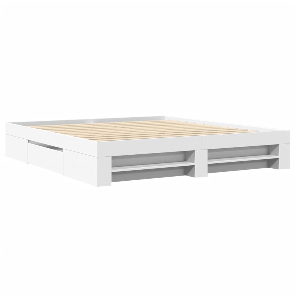 Bettgestell ohne Matratze Weiß 180x200 cm Holzwerkstoff