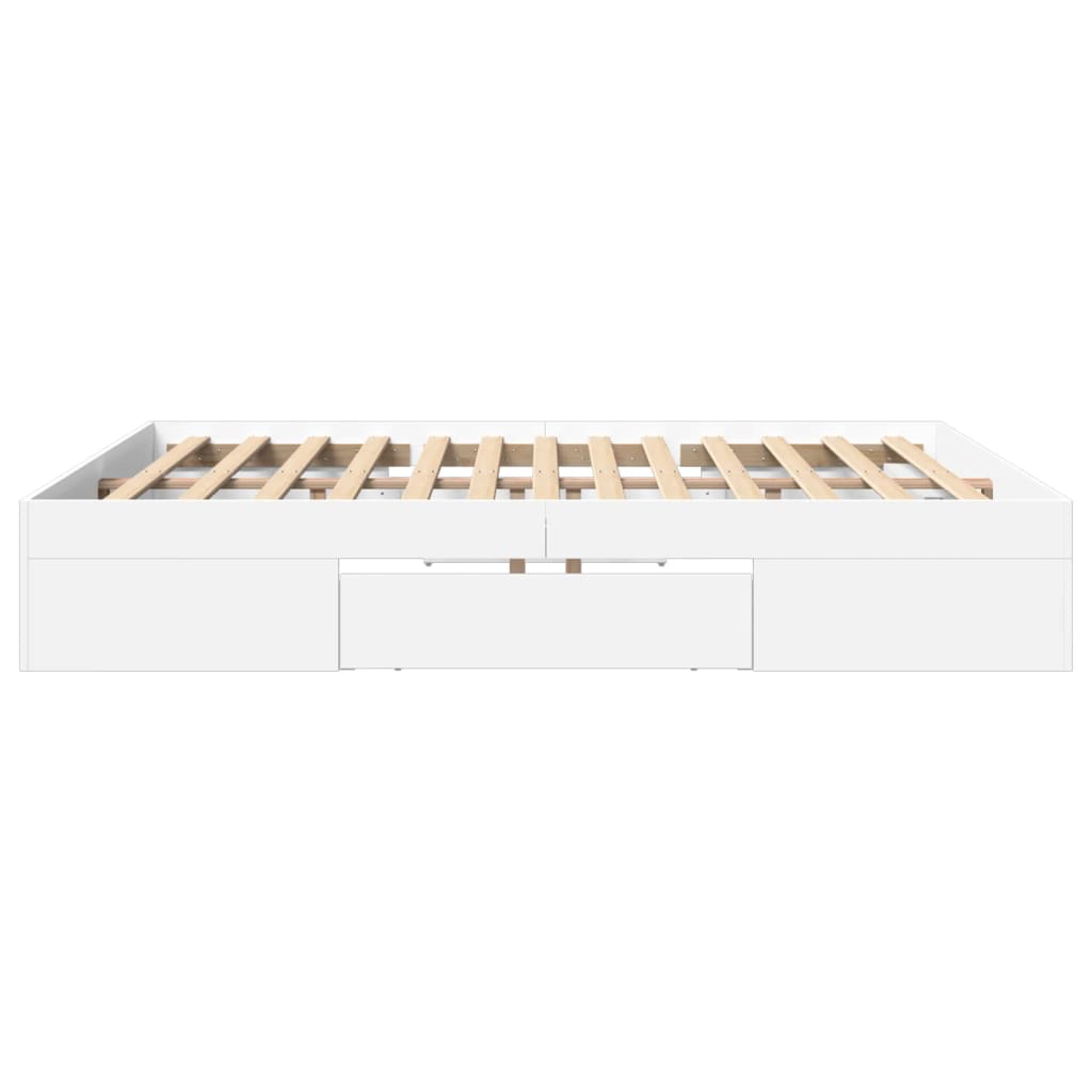 Bettgestell ohne Matratze Weiß 180x200 cm Holzwerkstoff