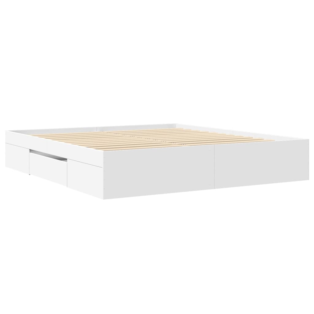 Bettgestell ohne Matratze Weiß 180x200 cm Holzwerkstoff