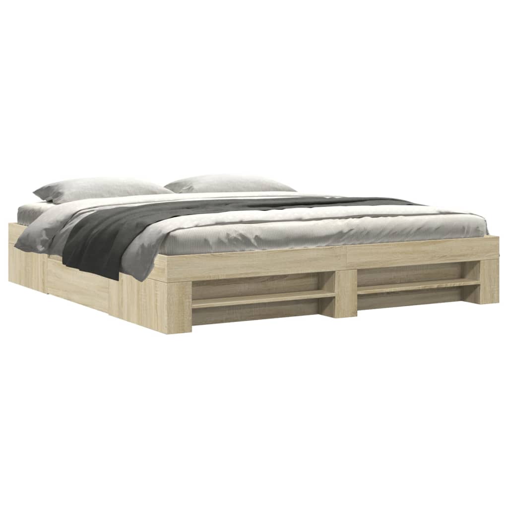 Bettgestell ohne Matratze Sonoma-Eiche 180x200 cm Holzwerkstoff