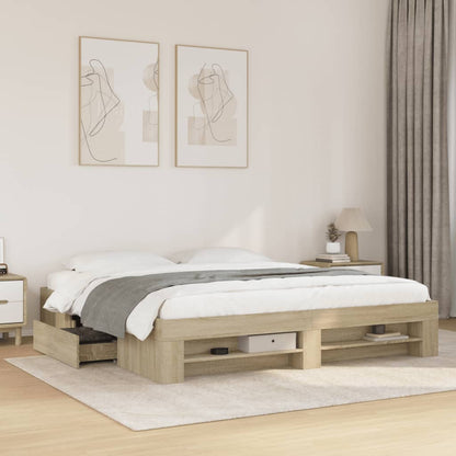 Bettgestell ohne Matratze Sonoma-Eiche 180x200 cm Holzwerkstoff