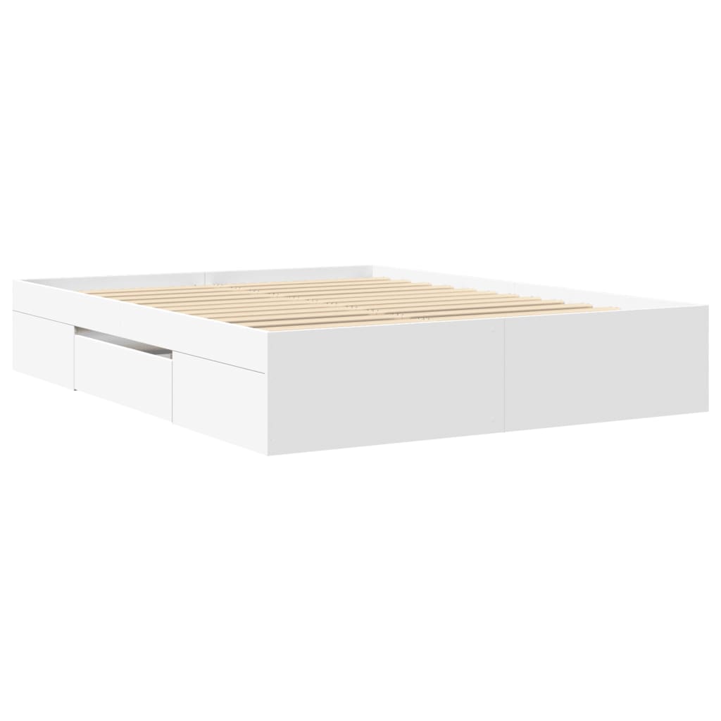 Bettgestell ohne Matratze Weiß 160x200 cm Holzwerkstoff