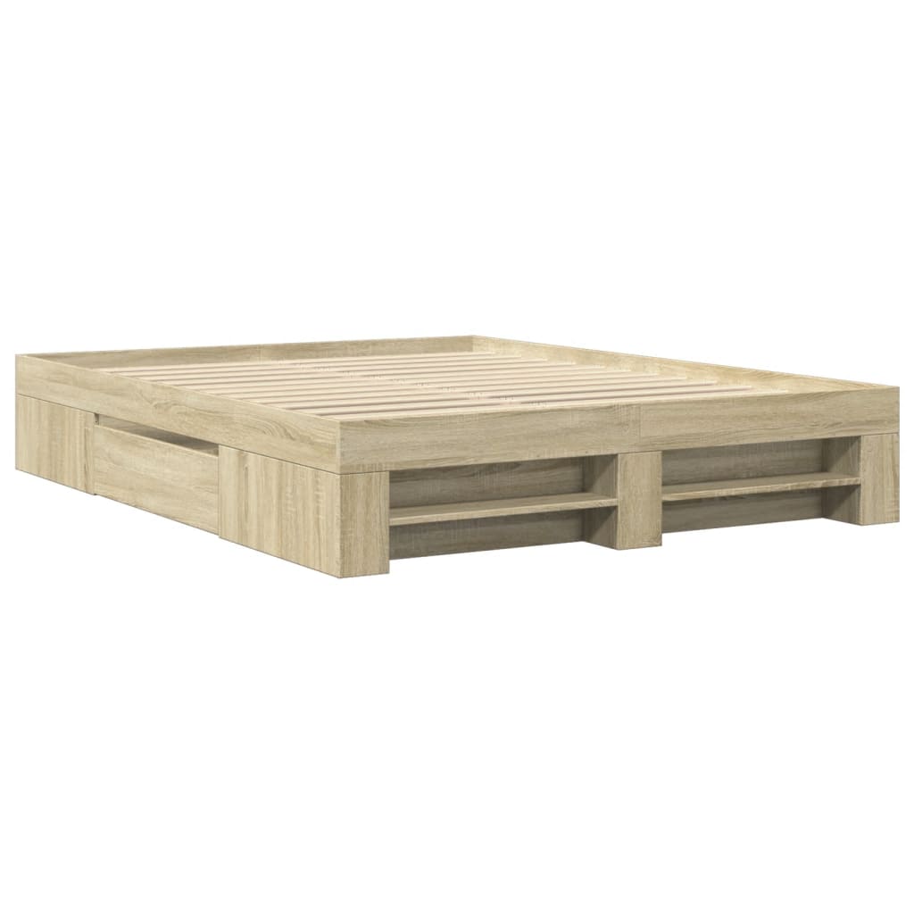 Bettgestell ohne Matratze Sonoma-Eiche 150x200 cm Holzwerkstoff