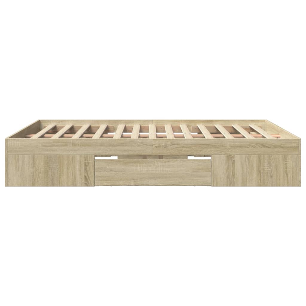 Bettgestell ohne Matratze Sonoma-Eiche 150x200 cm Holzwerkstoff