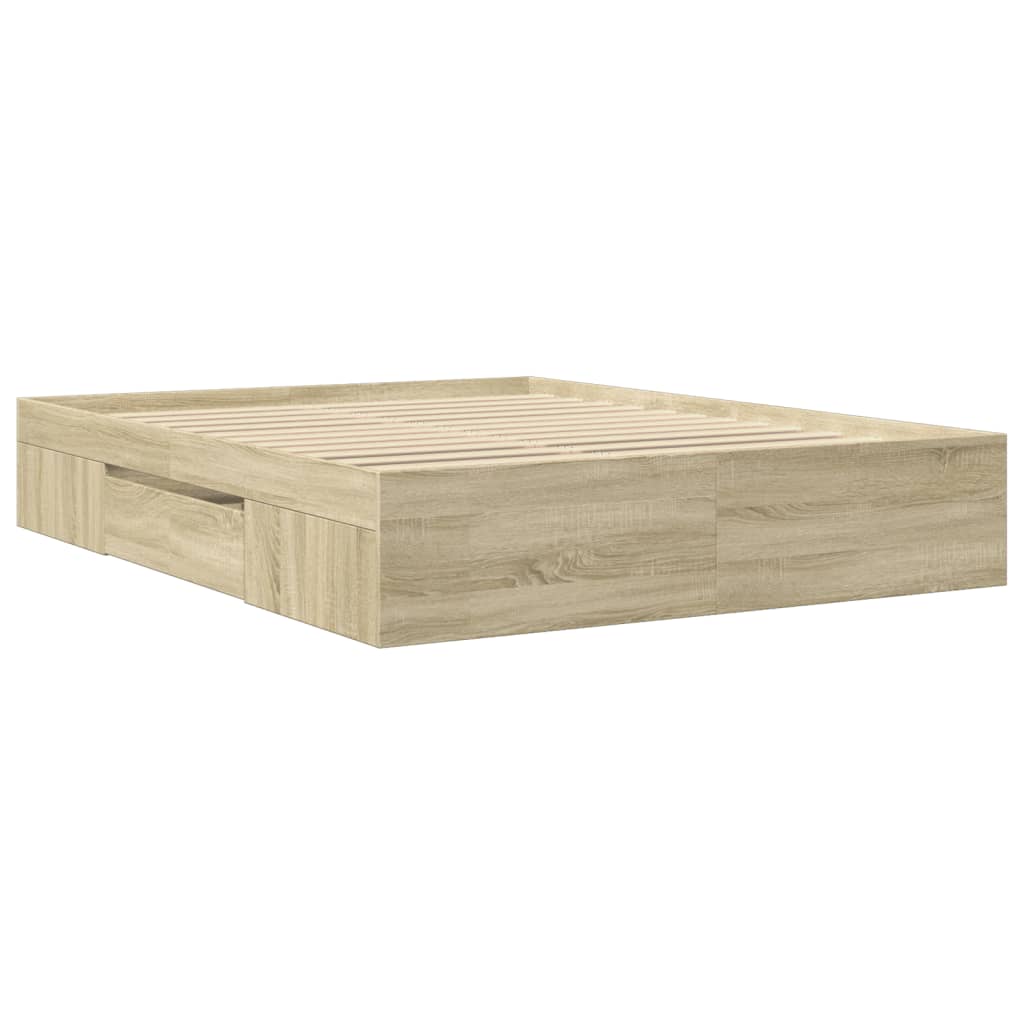 Bettgestell ohne Matratze Sonoma-Eiche 150x200 cm Holzwerkstoff