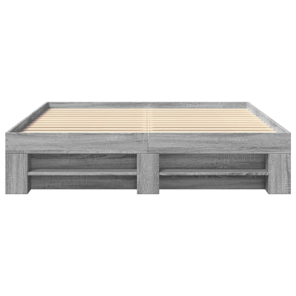 Bed frame Grey Sonoma 150x200 cm wood material