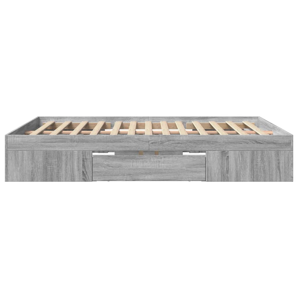 Bed frame Grey Sonoma 150x200 cm wood material