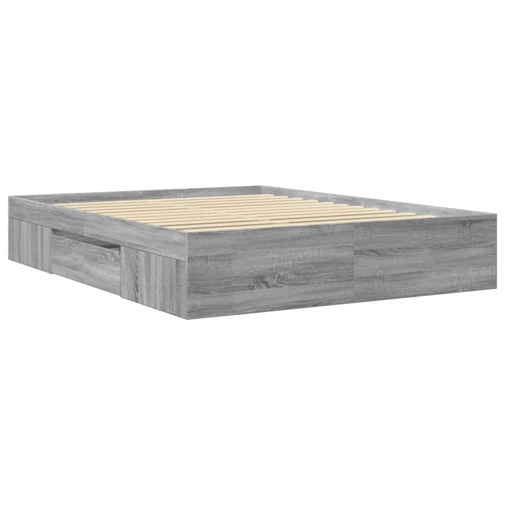 Bed frame Grey Sonoma 150x200 cm wood material