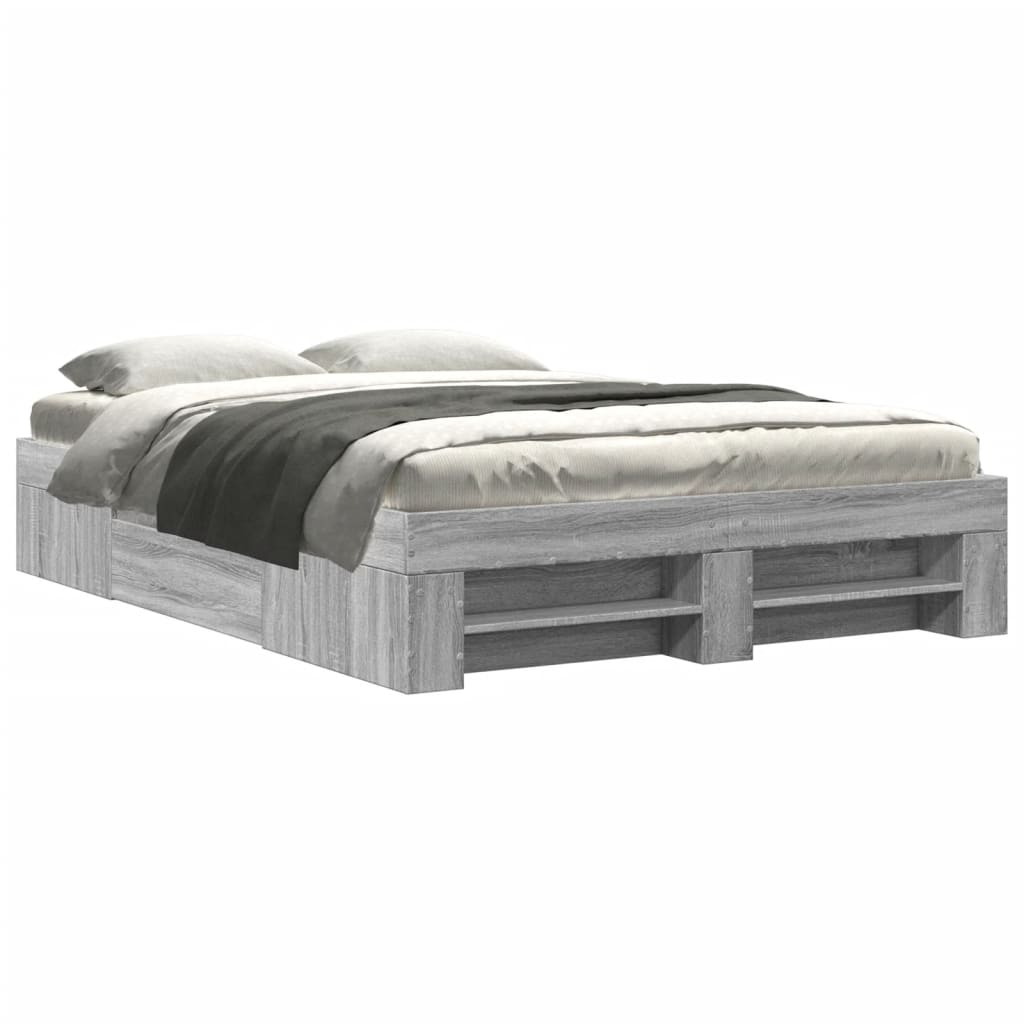 Bed frame Grey Sonoma 140x200 cm wood material