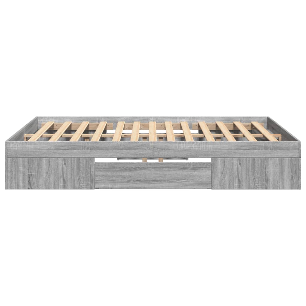 Bed frame Grey Sonoma 140x200 cm wood material