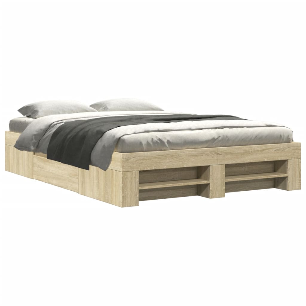 Bettgestell ohne Matratze Sonoma-Eiche 120x200 cm Holzwerkstoff