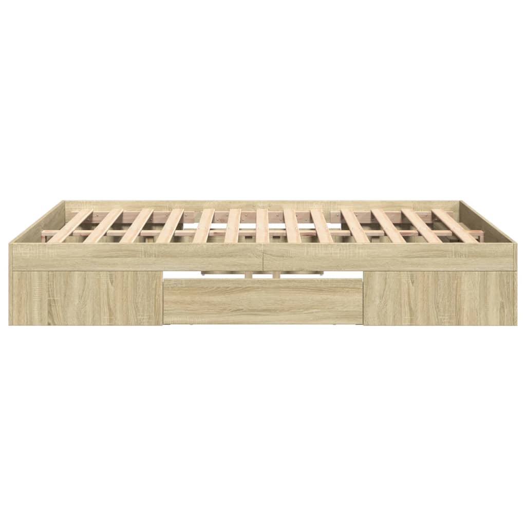 Bettgestell ohne Matratze Sonoma-Eiche 120x200 cm Holzwerkstoff