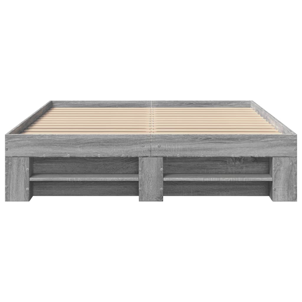 Bed frame Grey Sonoma 120x200 cm wood material