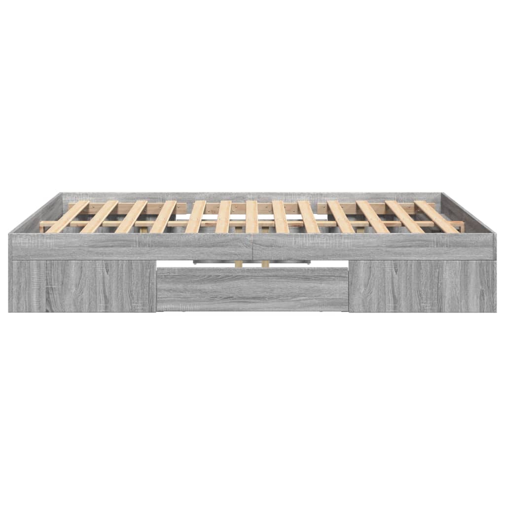 Bed frame Grey Sonoma 120x200 cm wood material