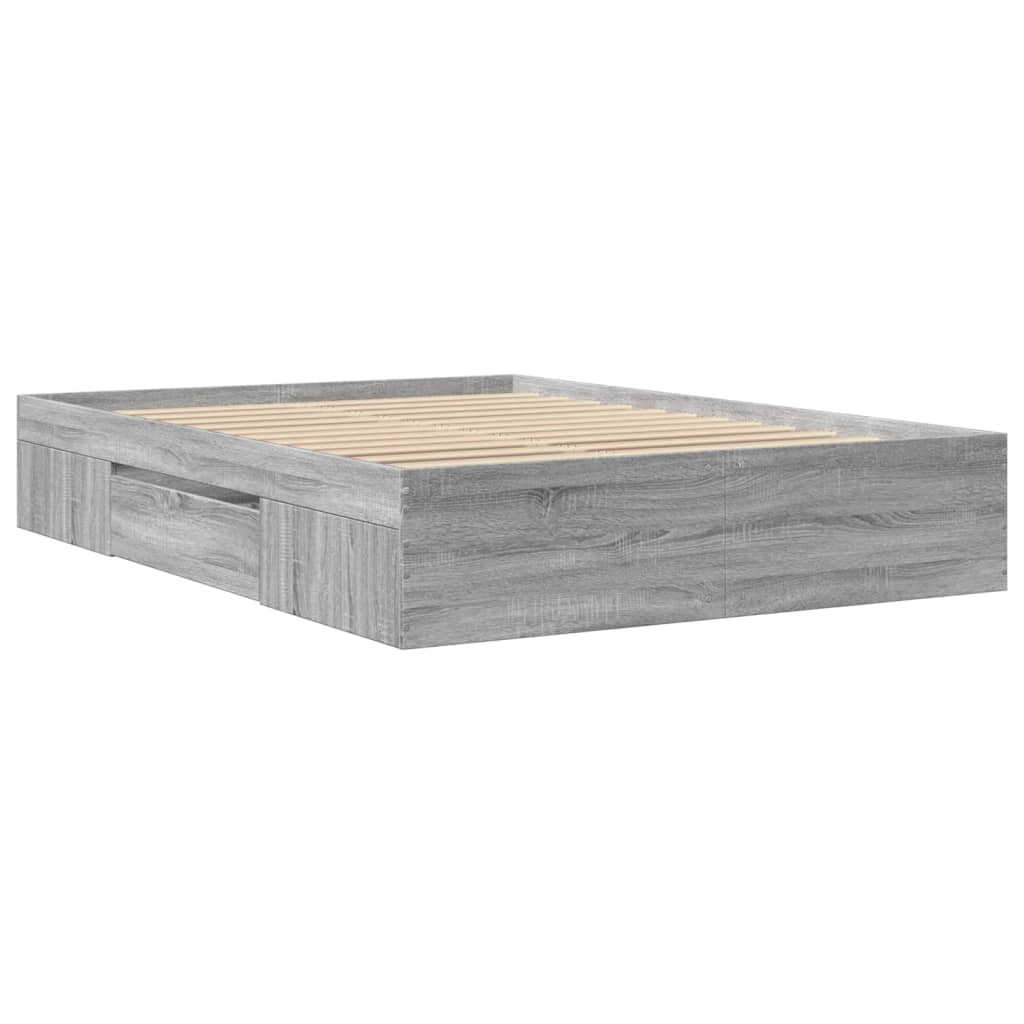 Bed frame Grey Sonoma 120x200 cm wood material