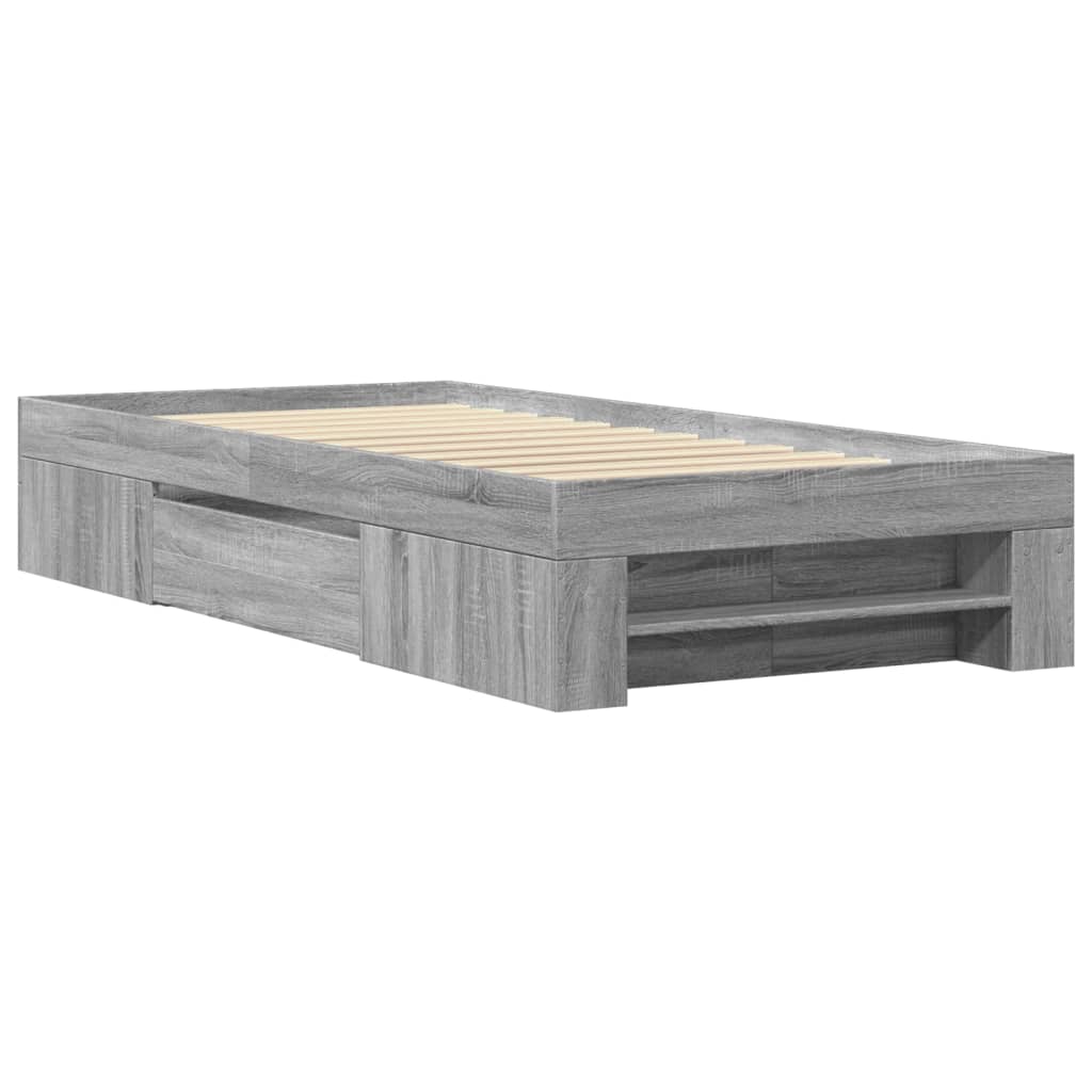 Cadre de lit Sonoma gris 90x200 cm en bois