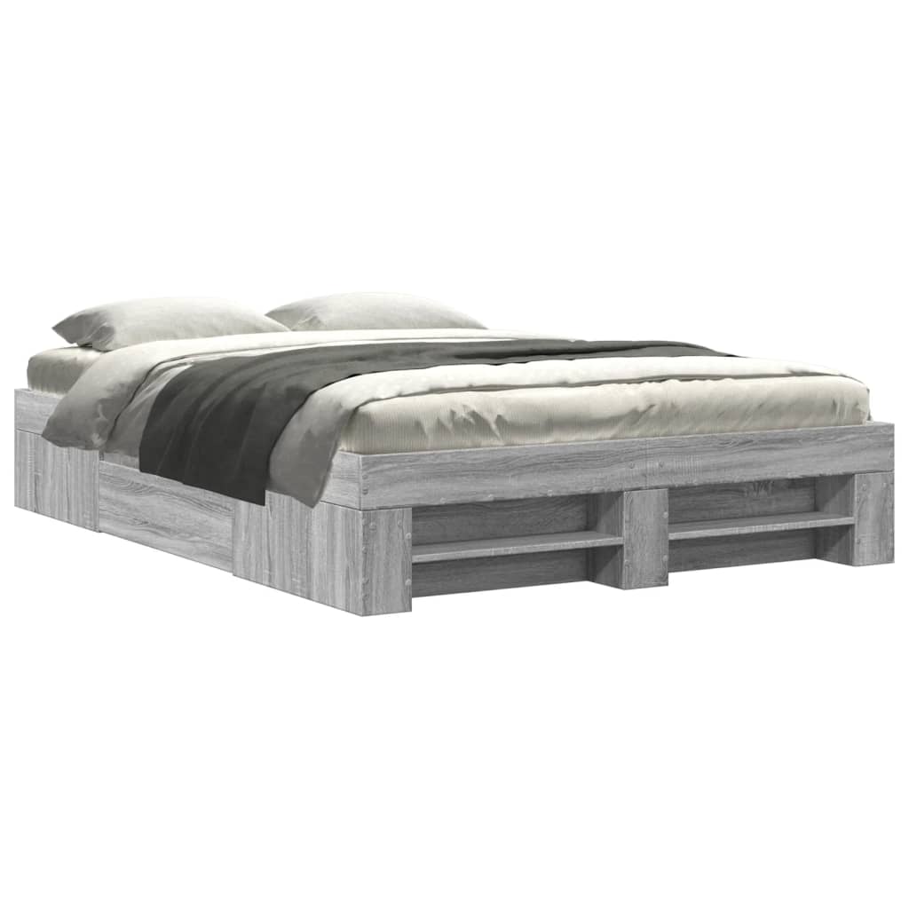 Bed frame Grey Sonoma 140x190 cm wood material