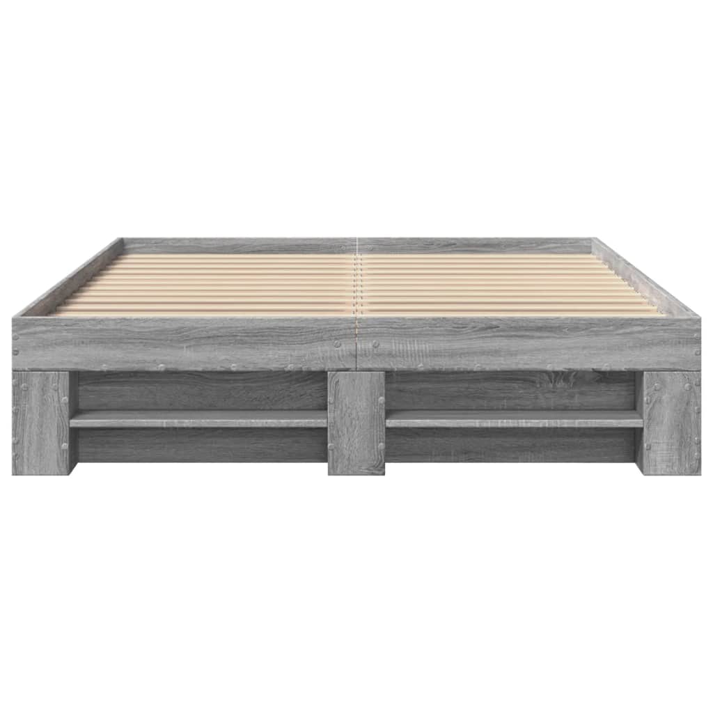 Bed frame Grey Sonoma 140x190 cm wood material
