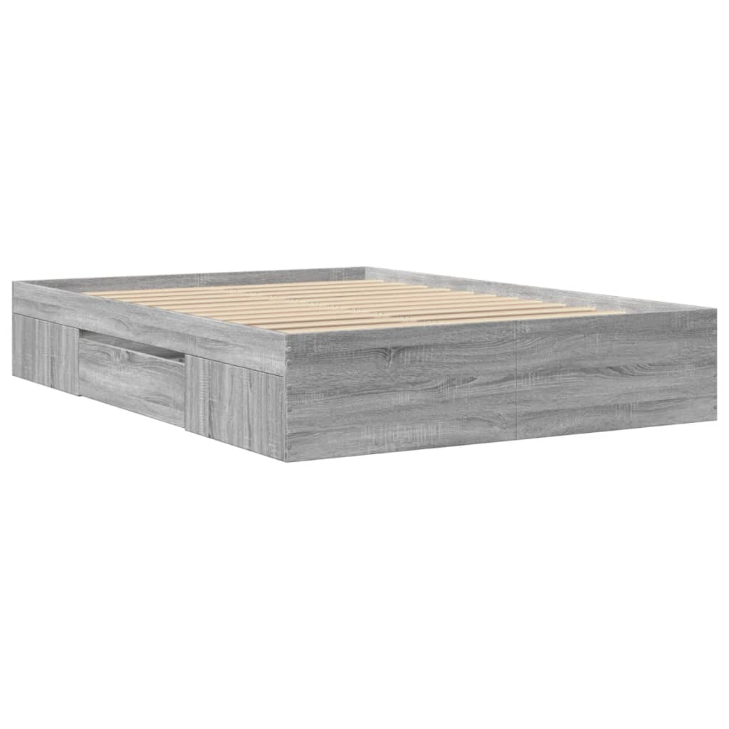 Bed frame Grey Sonoma 140x190 cm wood material