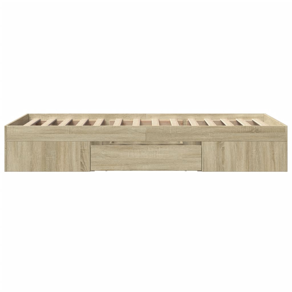 Bettgestell ohne Matratze Sonoma-Eiche 90x190 cm Holzwerkstoff
