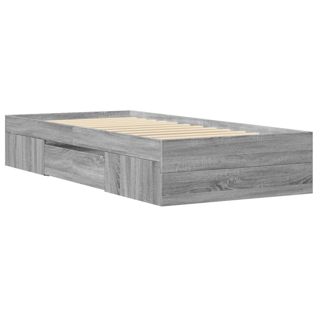 Bed frame Grey Sonoma 75x190 cm wood material