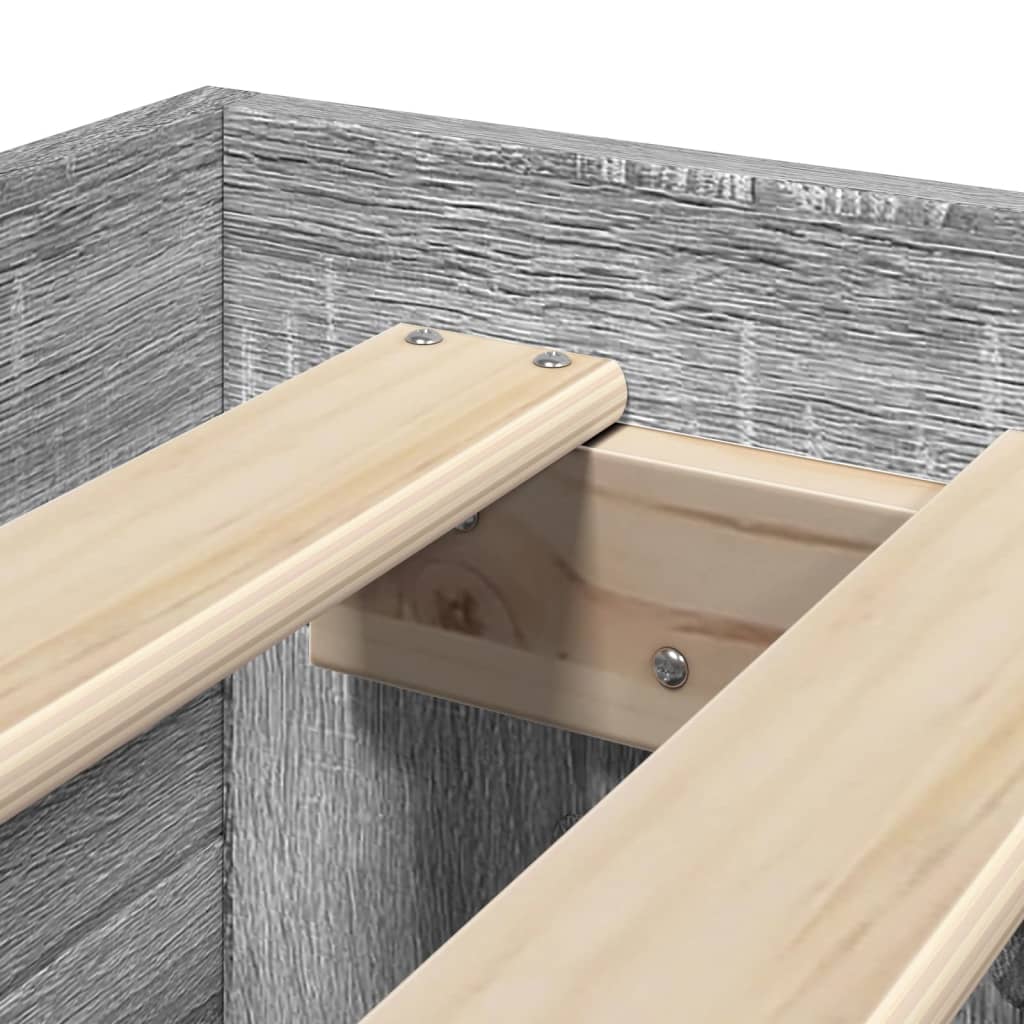 Bed frame Grey Sonoma 75x190 cm wood material