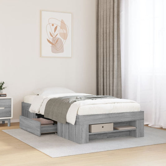 Bed frame Grey Sonoma 75x190 cm wood material