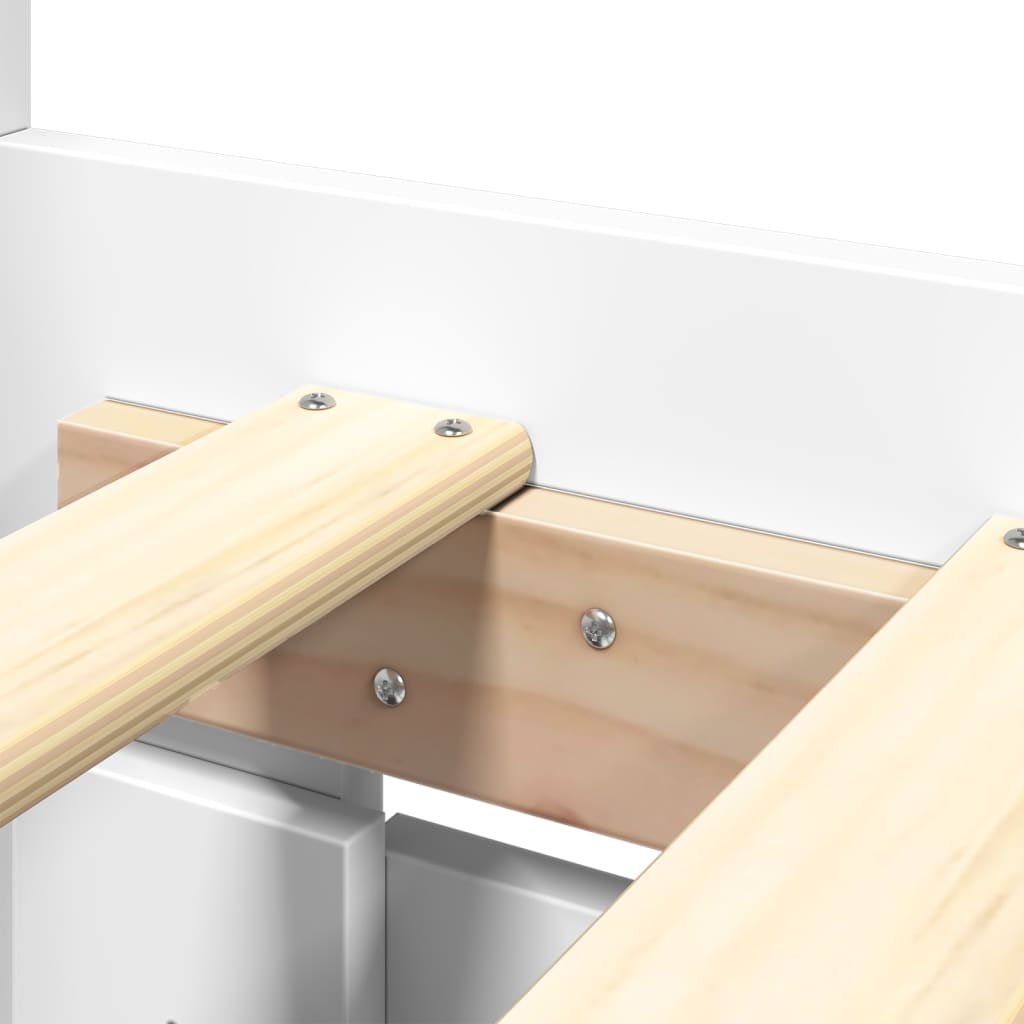 Bed frame with headboard without mattress white 180x200 cm