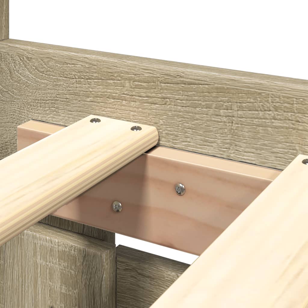 Bed frame with headboard Sonoma oak 180x200 cm wood material