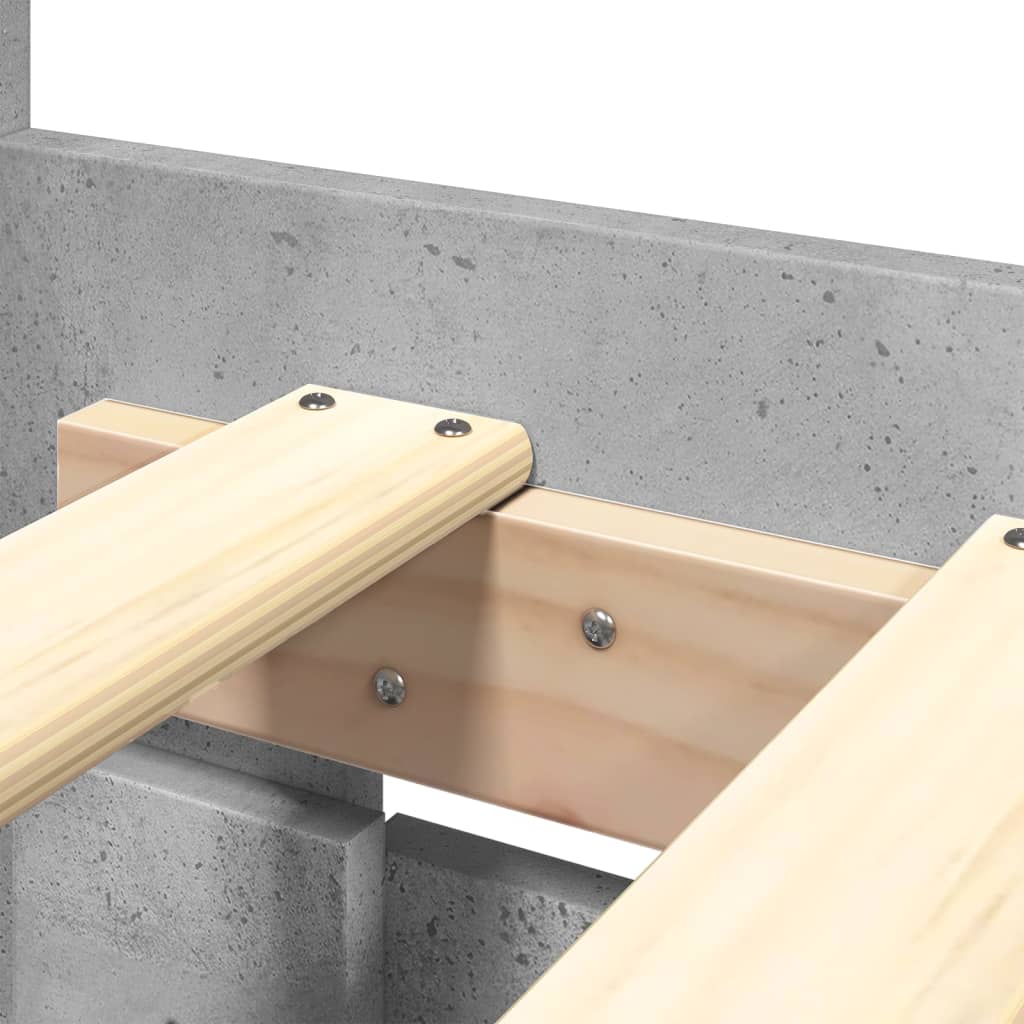 Bed frame with headboard concrete grey 180x200 cm wood material