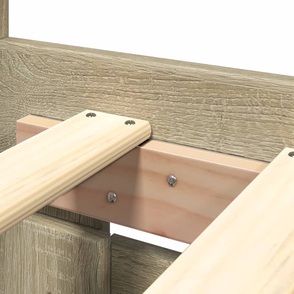 Bed frame with headboard Sonoma oak 160x200 cm wood material