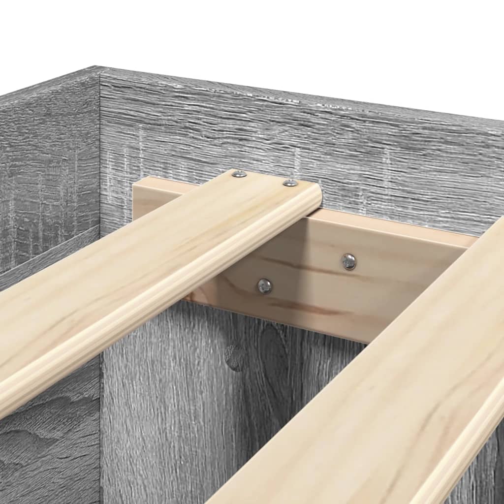 Bettgestell mit Kopfteil Grau Sonoma 120x200 cm Holzwerkstoff