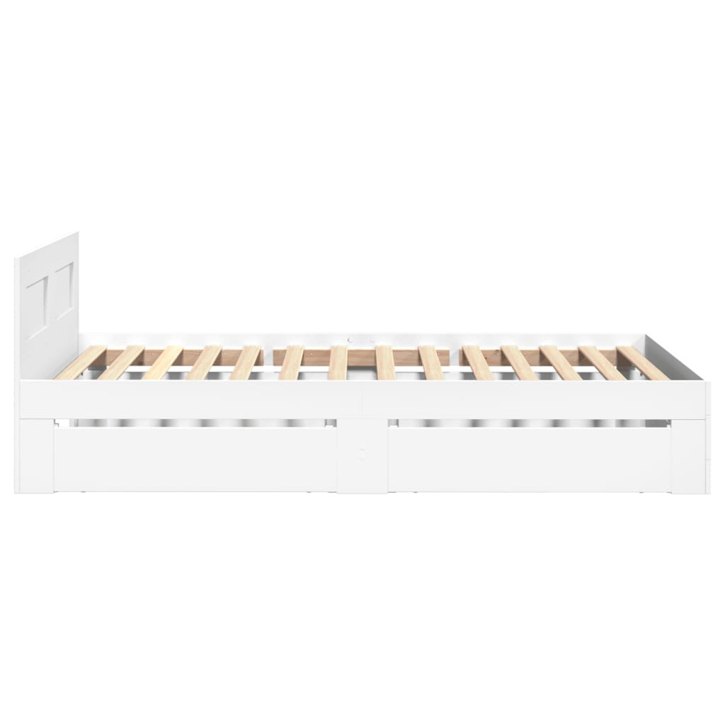 Bettgestell mit Kopfteil ohne Matratze Weiß 100x200 cm