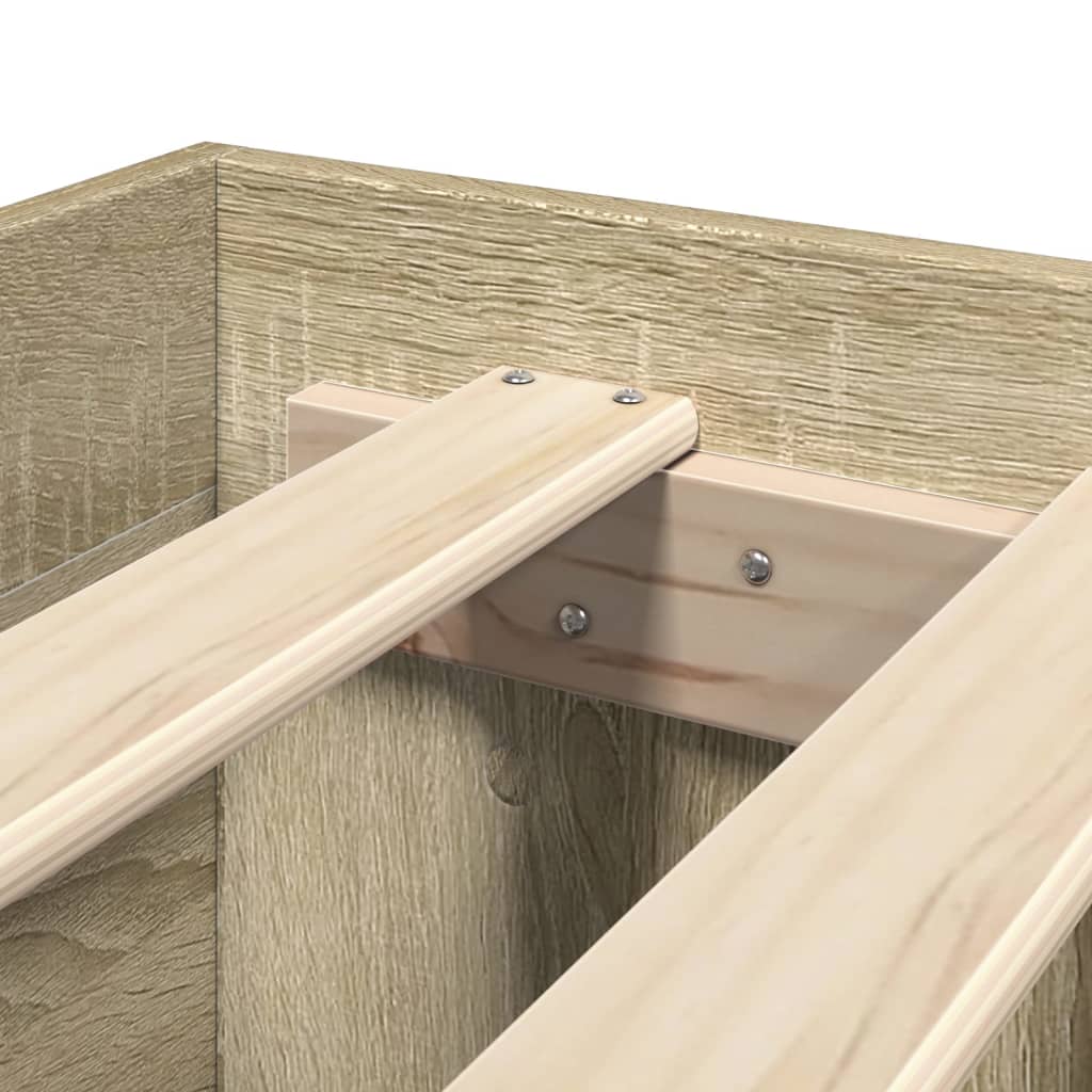 Bed frame with headboard Sonoma oak 100x200 cm wood material