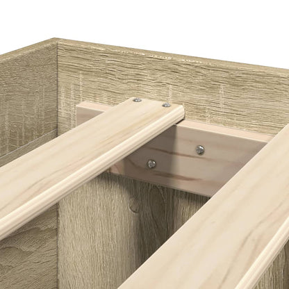 Bettgestell mit Kopfteil Sonoma-Eiche 135x190 cm Holzwerkstoff