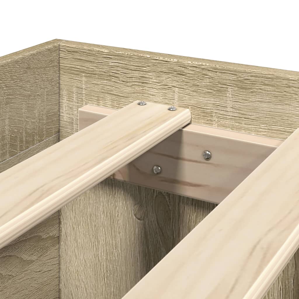 Bettgestell mit Kopfteil Sonoma-Eiche 135x190 cm Holzwerkstoff