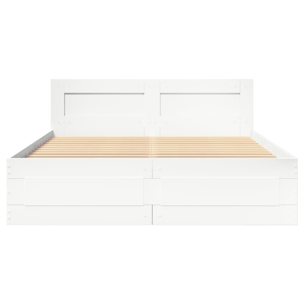 Bed frame with headboard without mattress white 120x190 cm