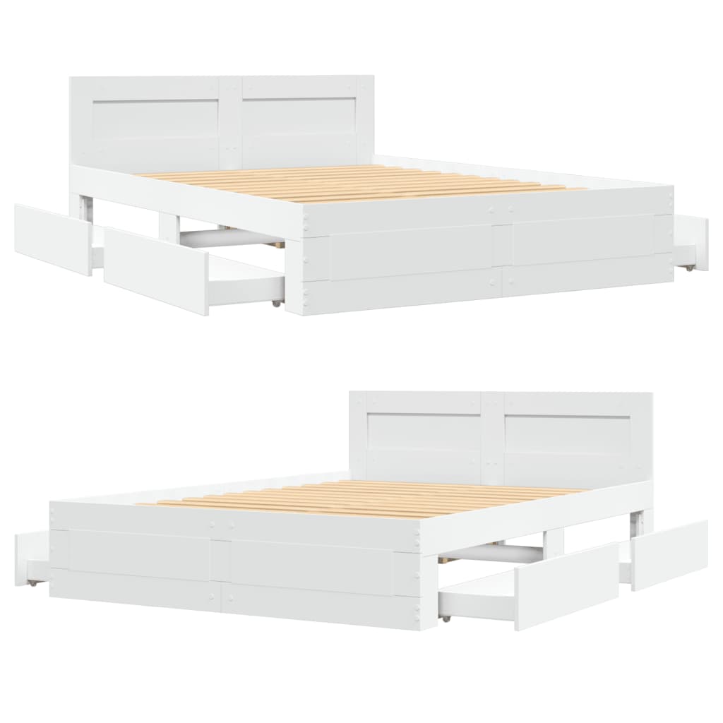 Bed frame with headboard without mattress white 120x190 cm