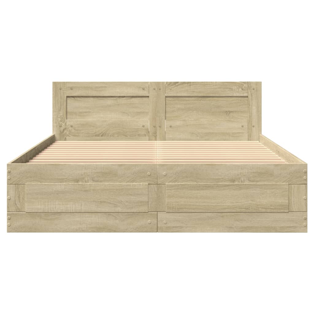 Bed frame with headboard Sonoma oak 120x190 cm wood material