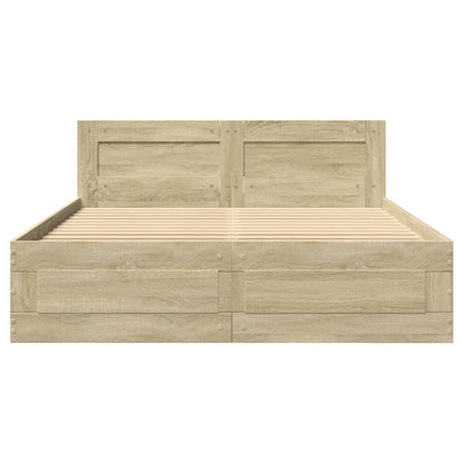 Bettgestell mit Kopfteil Sonoma-Eiche 120x190 cm Holzwerkstoff