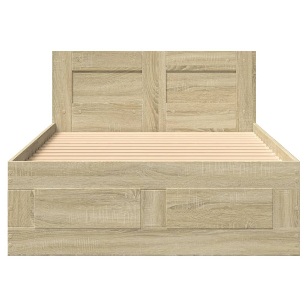 Bettgestell mit Kopfteil Sonoma-Eiche 90x190 cm Holzwerkstoff